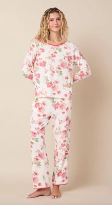 The Cat's Pajamas Women's Wing & Bloom Pima Knit Cotton Simple Set