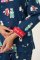 PJ Salvage Bearly Awake Classic Flannel Pajama Set in Navy