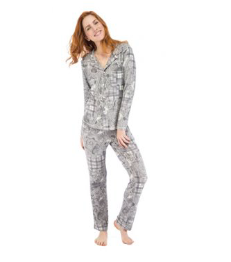 Paisley Plaid Vintage Jersey Classic Pajama Set Munki Munki