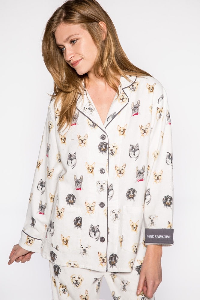 Dog Pattern Flannel Pajamas