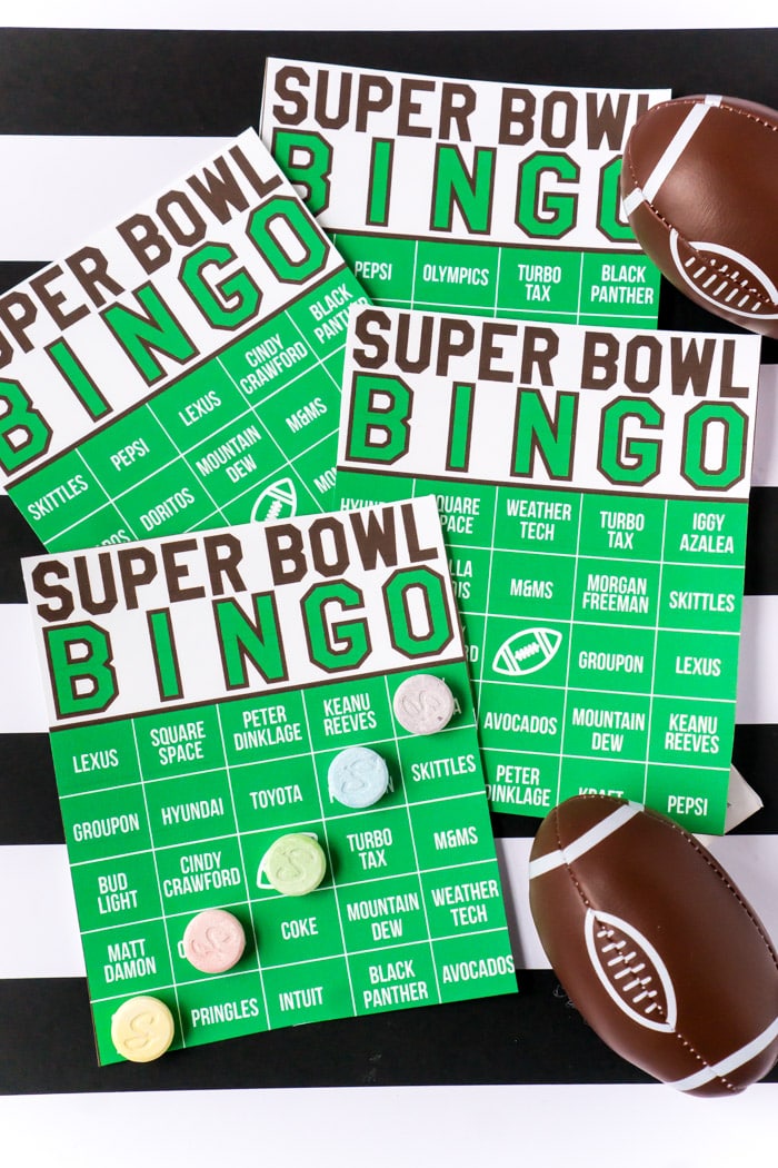 Super Bowl Commercial Bingo