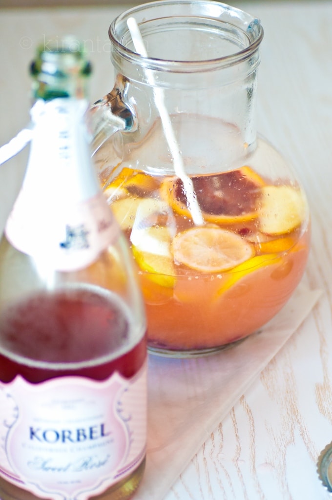 Citrusy Champagne Sangria from Kiran + Tarun