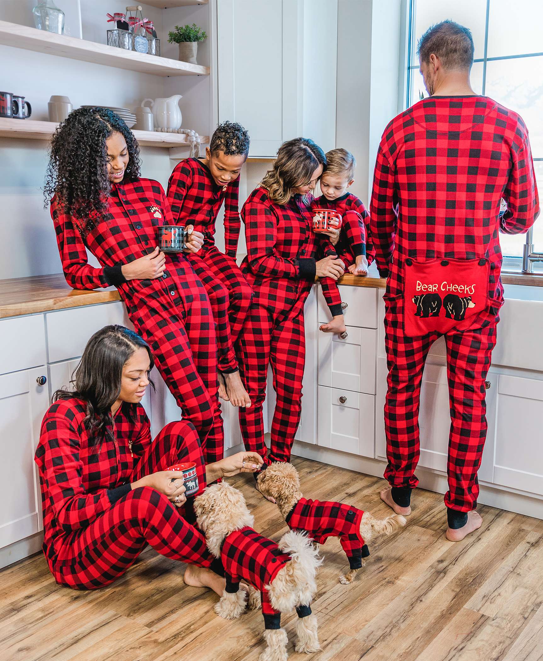 Family & Pet Buffalo Plaid Pajama Set - White