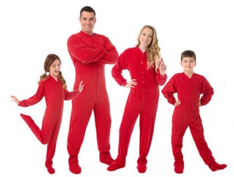 Big Feet Red Fleece Family