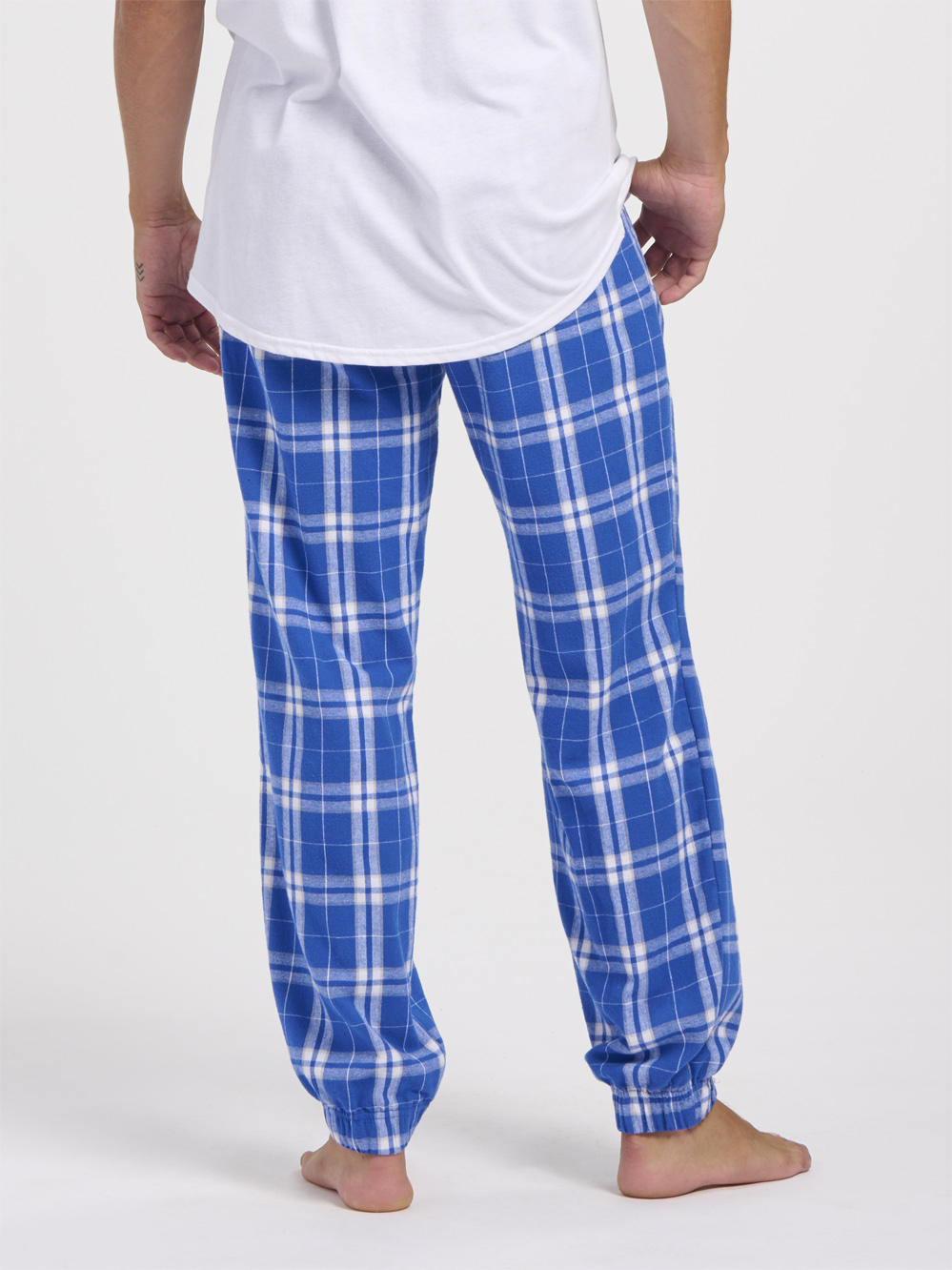 Boxercraft Men's Royal/Silver Plaid Flannel Jogger