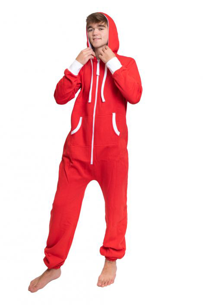 Maroon Hoodie Jumpsuit Unisex Sizes XS - 2XL for Men & Women: Big Feet  Onesies & Footed Pajamas