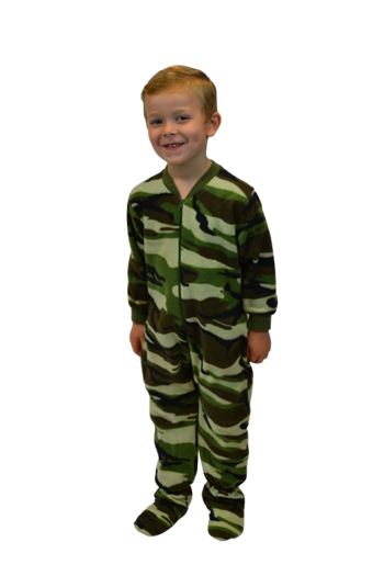 Green 1-Piece Fleece Green Buffalo Check Sleeper