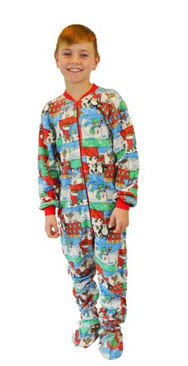 Golf vijandigheid opwinding Big Feet Pajamas Kids Christmas Fleece One Piece Footy