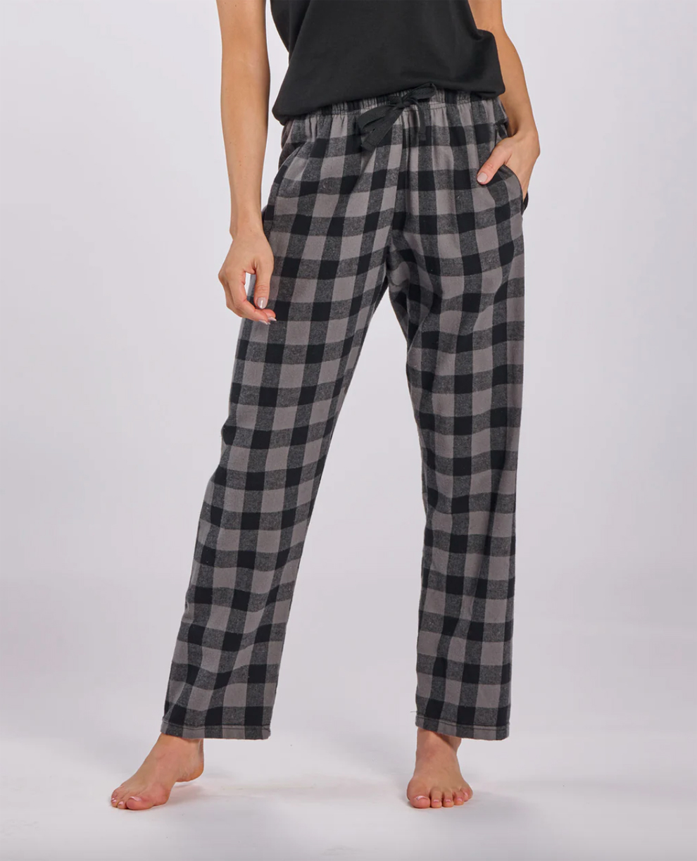 Women's Pajama Set Knit Long Sleeve T-Shirt and Flannel Pants | Lands' End