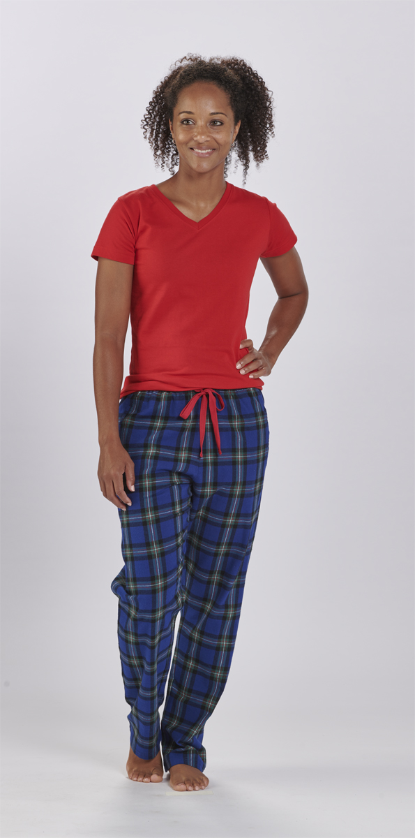 Boxercraft Women's Haley Navy/Silver Plaid Flannel Pajama Pant