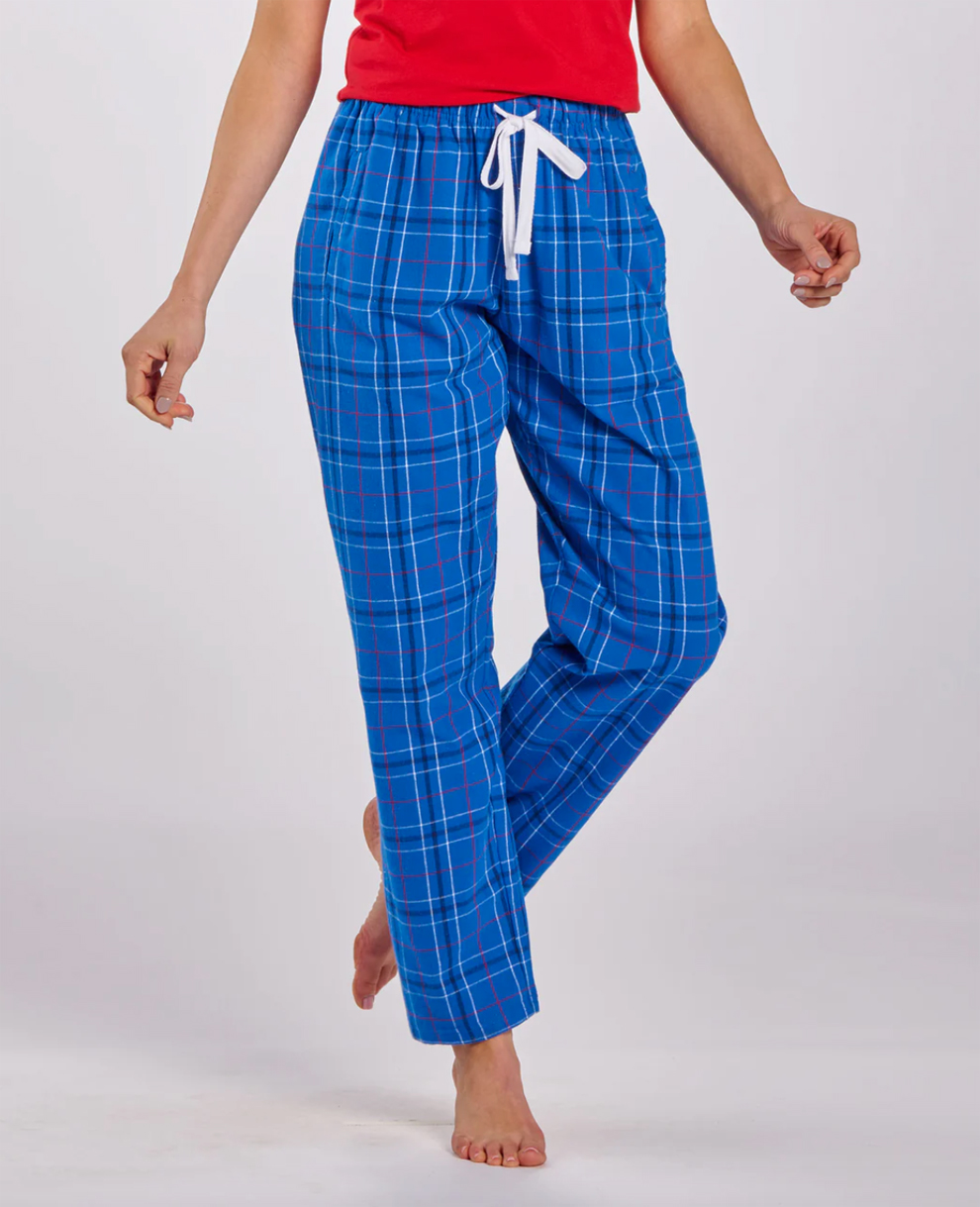 Boxercraft Women's Haley Navy/Silver Plaid Flannel Pajama Pant