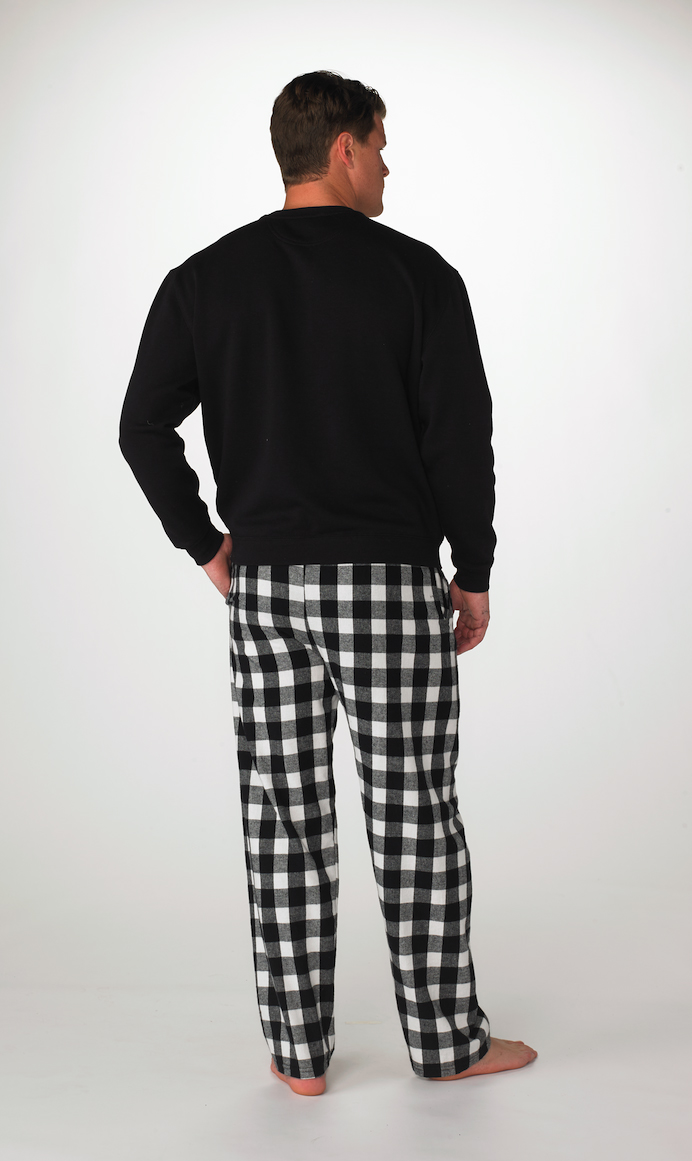 Boxercraft Men's Harley Black/White Buffalo Plaid Flannel Pajama Pant