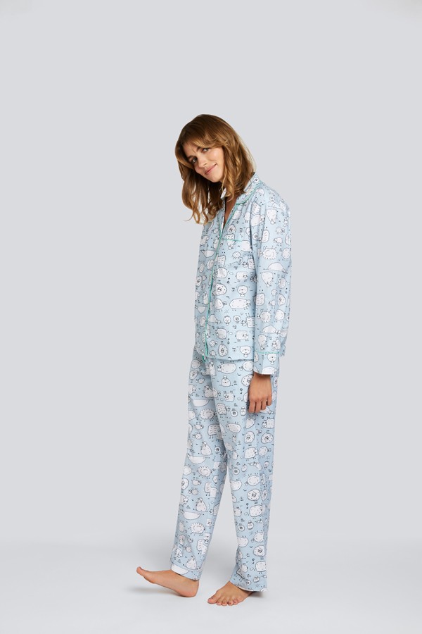 NEW Gilligan O'Malley Long Sleeve Pajama Shirt Gown ~ Blue Willow 