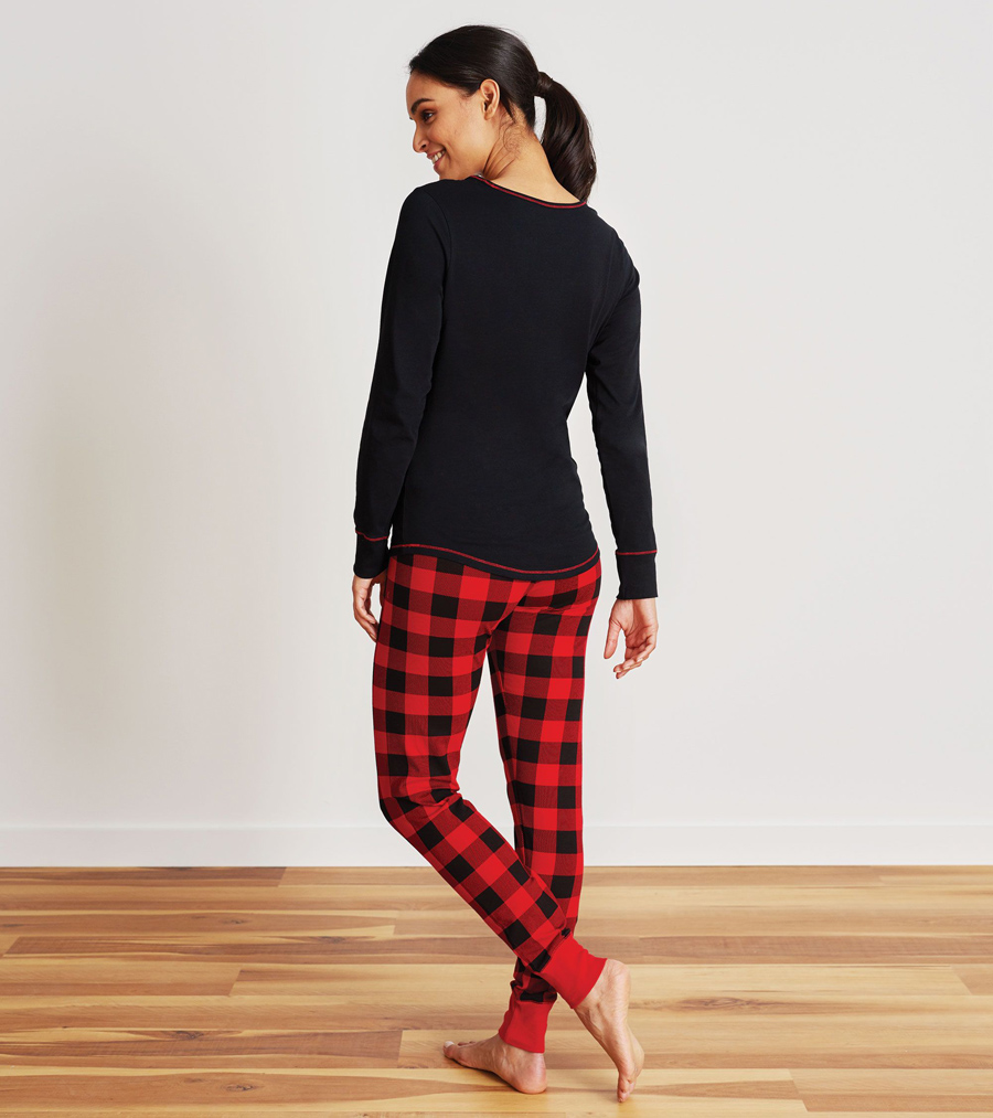 Girls Buffalo Plaid Elastic Waist Pants