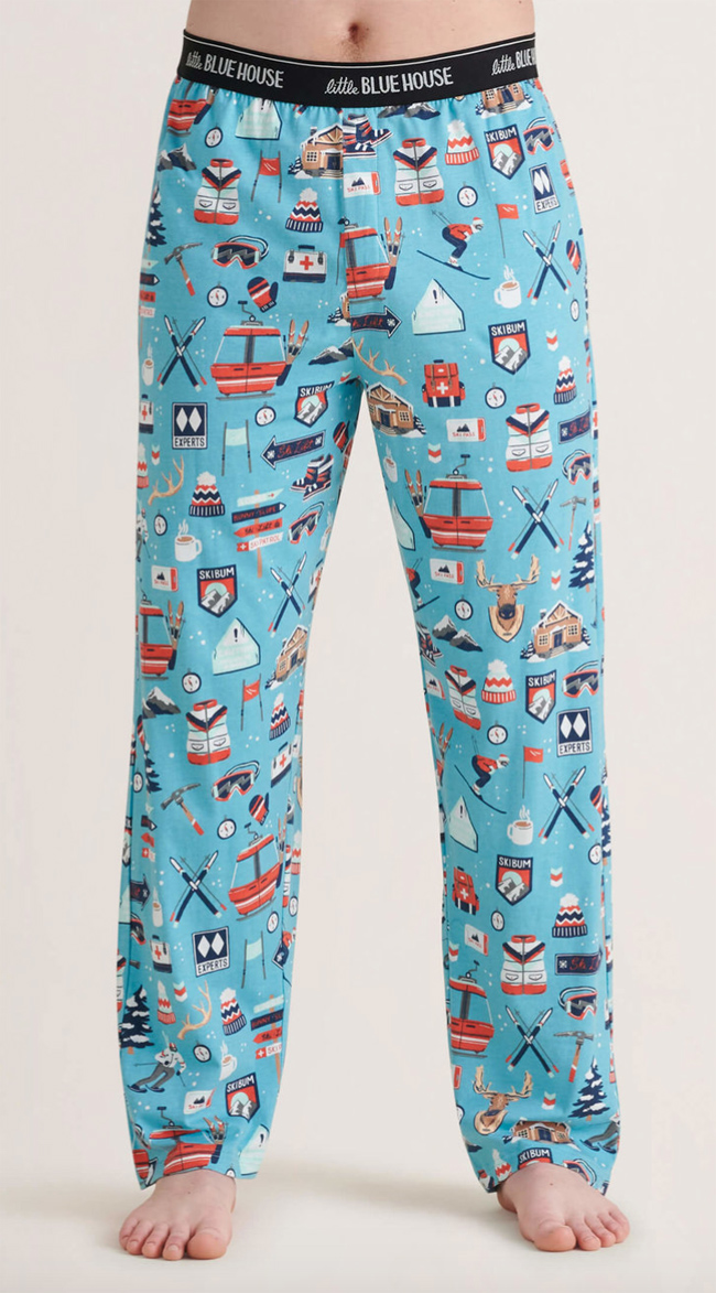 Little Blue House by Hatley Men's Ski Holiday Jersey Pajama Pants