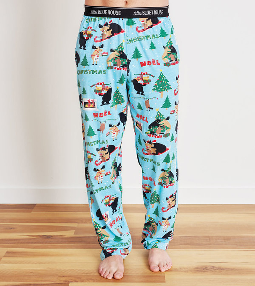 Little Blue House by Hatley Men's Wild About Christmas Jersey Pajama Pant