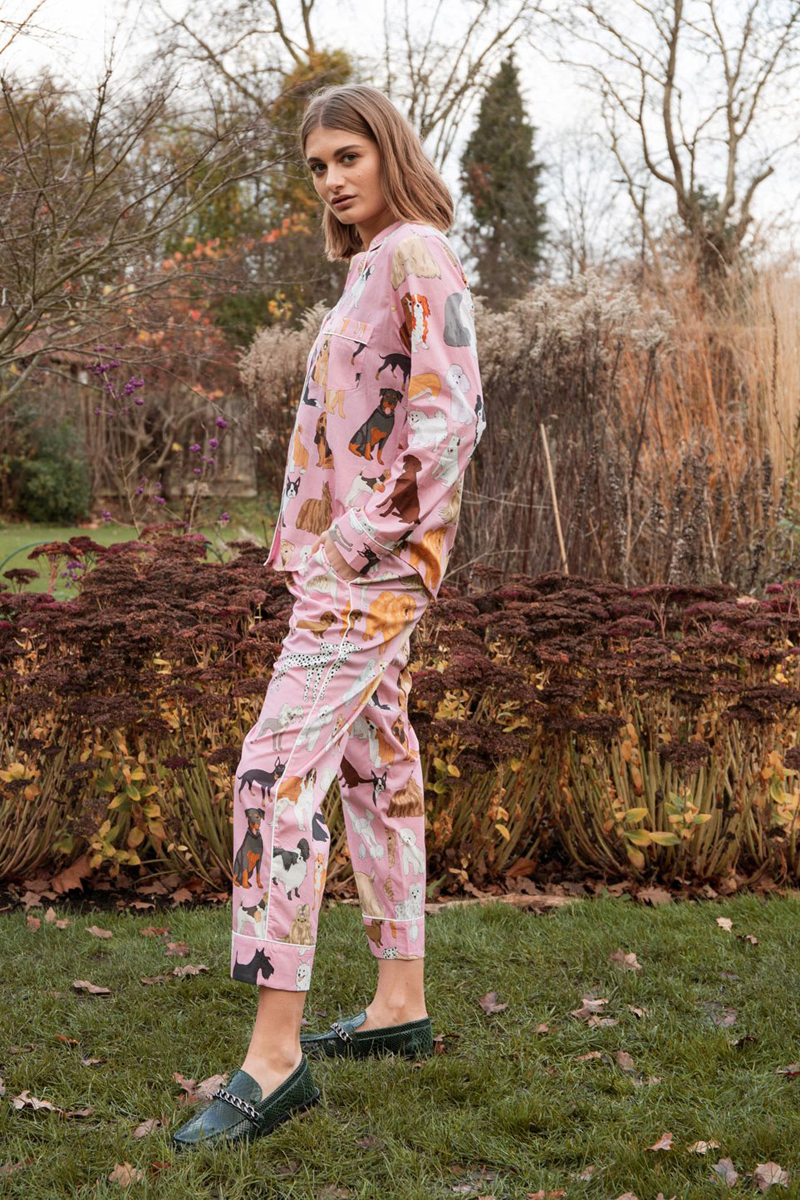 Karen Mabon Crufts Cotton Pyjama Set in Pink Womens Clothing Nightwear and sleepwear Pyjamas 