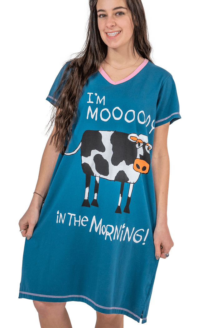 LazyOne Womens Mooody in the Morning PJ T Shirt 