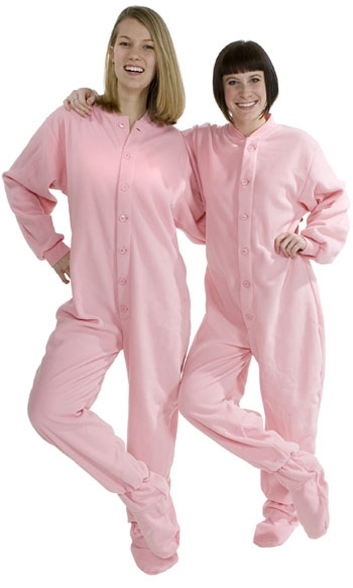 Big Feet Pajamas Adult Pink Fleece One Piece Footy