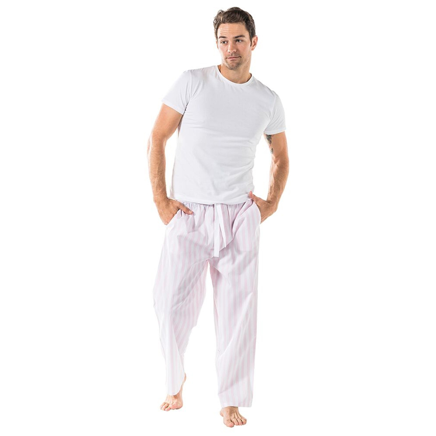 Striped Cotton Pajama Pants - Pink Stripes