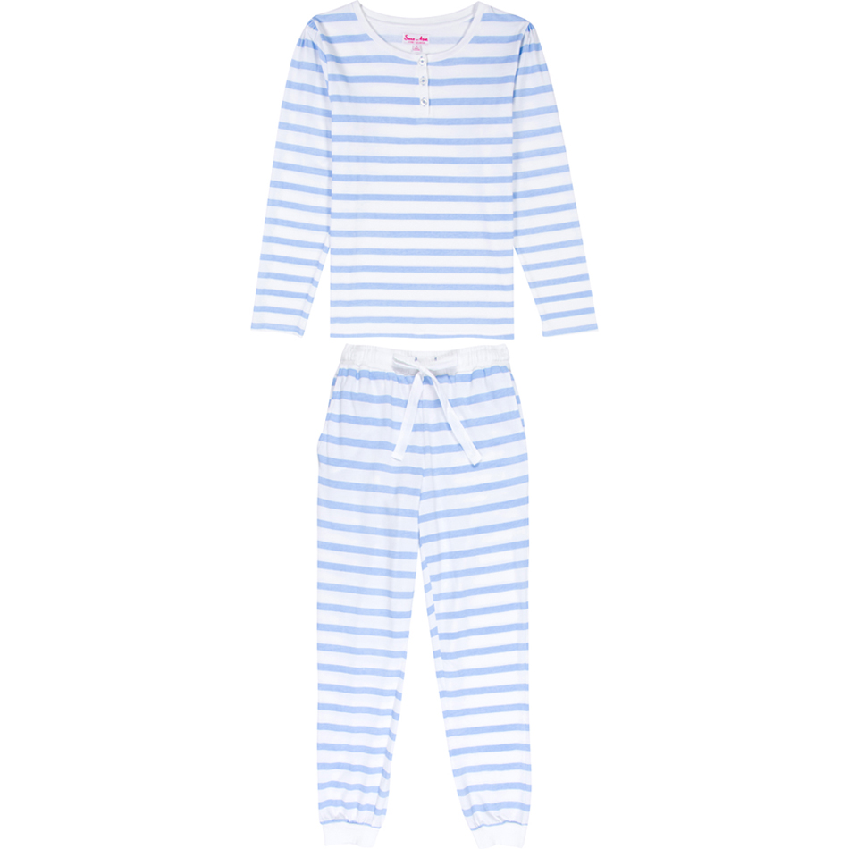 Sant + Abel Women's Sky Blue Stripe Pima Cotton Jersey Lounge Set