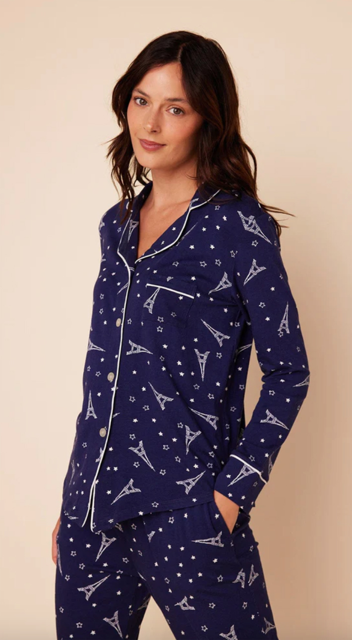 Classic Polka-Dot Women's Pajamas - Navy in Women's Cotton Pajamas, Pajamas  for Women