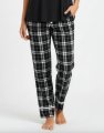 Boxercraft Girls Black/White Cuffed Poly Flannel Plaid Lounge Pant