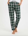 Boxercraft Girls Green/White Cuffed Poly Flannel Plaid Lounge Pant