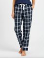 Boxercraft Girls Navy/Silver Cuffed Poly Flannel Plaid Lounge Pant