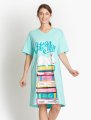 Little Blue House by Hatley Kitty Cat Book Club Cotton Sleepshirt in Aqua