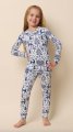 The Cat's Pajamas Kids Holly Jolly Pima Knit Cotton Pullover Pajama Set