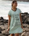 Lazy One Sea You in The Morning V-Neck Cotton Nightshirt in Sea Foam