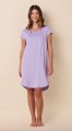 The Cat's Pajamas Women's Lilac Pima Knit Cotton Short Sleeve Sleepshirt
