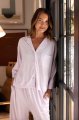 The Cat's Pajamas Women's Mariposa Organic Pima Cotton Wide Leg Pajama Set in Lilac