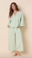 The Cat's Pajamas Women's Mariposa Organic Cotton Wide Leg Pajama Set in Celadon