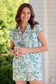 The Cat's Pajamas Women's Palmera Luxe Pima Cotton Short Sleeve Short Set in Green