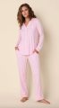 The Cat's Pajamas Women's Heritage Stripe Pima Knit Cotton Classic Pajama Pant in Pink