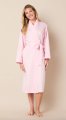 The Cat's Pajamas Women's Solid Pink Luxe Pima Cotton Shawl Collar Robe