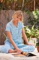The Cat's Pajamas Women's Positano Pima Knit Cotton Capri Pajama Set