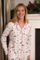 The Cat's Pajamas Women's A Merry Little Stroll Pima Knit Cotton Classic Pajama Set