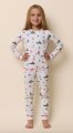 The Cat's Pajamas Kids A Merry Little Stroll Pima Knit Cotton Pullover Pajama Set