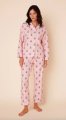 The Cat's Pajamas Women's Queen Bee Flannel Classic Pajama Set in Pink