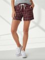 Boxercraft Adult Maroon/Oxford Varsity Unisex Flannel Plaid Oversized Lounge Short