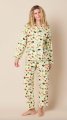 The Cat's Pajamas Women's Wasabi Sushi Flannel Classic Pajama Set in Green