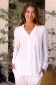 The Cat's Pajamas Women's White Pima Knit Cotton Classic Pajama Set