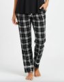 Boxercraft Women's Black/White Plaid Flannel Cuffed Pajama Pant