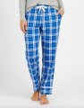 Boxercraft Women's Royal/Silver Plaid Flannel Cuffed Pajama Pant
