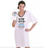 Emerson Street "Happiness is being owned by a cat!" Cotton Nightshirt in a Bag