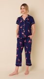 The Cat's Pajamas Women's Flamazing Pima Knit Capri Pajama Set