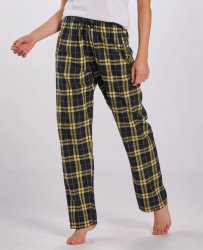 Boxercraft Women's Haley Black/Gold Plaid Flannel Pajama Pant